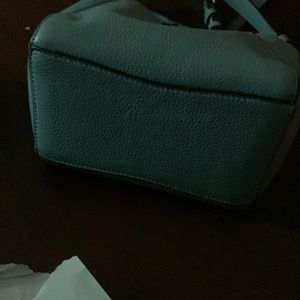 Tory Burch small McGraw purse with shoulder strap in Blue bag